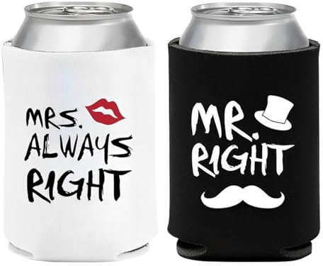 Genérico: Fundas para enfriadores de latas aisladas, 1 par de fundas para latas de cerveza de neopreno en y negro, Vasos de bebida antideslizantes, envolturas para botellas