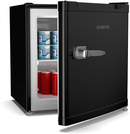 Klarstein Irene Retro Mini congélateur 31 L Réfrigérateur/congélateur compact - Température ajustable -24°C à 10°C, Économe en énergie, Silencieux 38 dB, Design rétro noir, Petit congélateur