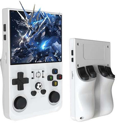 R36MAX Console di gioco portatile retrò con giochi integrati da 22000+/18000+, console di gioco 2025, schermo da 4, giochi portatili portatili per bambini e adulti (bianco-64G)