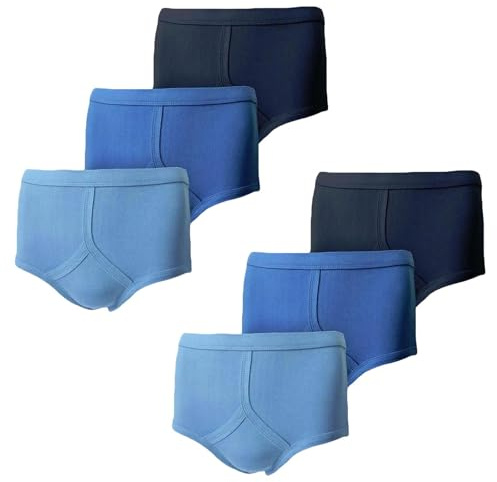 True Face Men's Y Fronts 6 Pack 100% Pure Cotton Underpants Traditional Breifs Comfortable Interlock Underwear Assorted - 6 Pack S