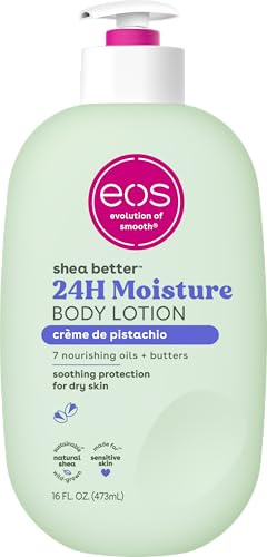 eos Shea Better Lotion pour le corps Crème de pistache hydratante 24 heures légère et non grasse Avec beurre de karité naturel 473 ml