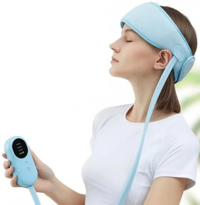 Massaggiatore per Testa con Aria Compressa e Calore - Dispositivo Relax 3 in 1 per Insonnia, Stress e Mal di Testa - Leggero, Regolabile, Rilassante - Idea Regalo Uomo Donna