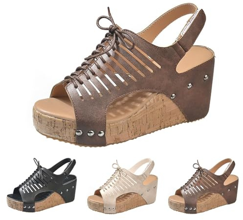 Espadrilles för kvinnor, kilklack, damsandaler med kilklack, svart, ortopediska sommarskor, lätta strandsandaler, bekväma romerska sandaler, Slingback, kilsandaler med justerbar rem