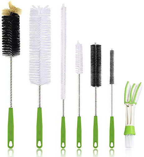 Bottle Brush, Bendable Long Handle Cleaner Brushes for Cleaning Neck Bottles, Baby Bottles, Water Bottles, Tumblers, Flask, Bird Feeder, Vase and Home Kitchen Sink Cleaning Brush