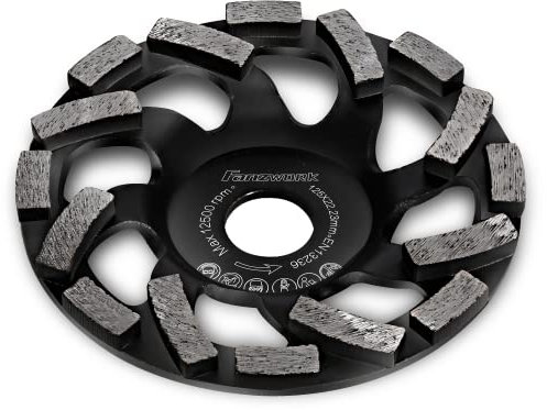FANZTOOL Premium Diamant Schleiftopf Abrasiv 125 mm x 22,2 mm Schleifteller für abrasive Baustoffe, Estrich, Putz, Asphalt
