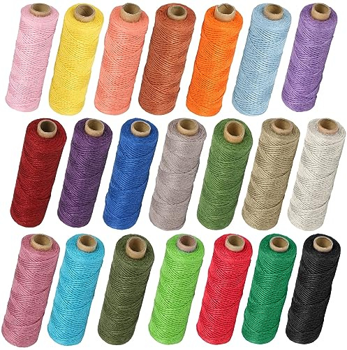 Hilo de macramé de 2 mm x 25 m, 21 piezas de hilo de algodón, cordón de algodón, cuerda de algodón, hilo de macramé para macramé, cortina de pared, macramé para plantas, cortina, manualidades DIY