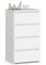AKORD Kommode CL4 40 cm | 4 Schubladen | Schrank | für das Wohnzimmer | für das Schlafzimmer | B40 x H74 x T35 cm | Gewicht 18,4 kg | Weiß/Weiß
