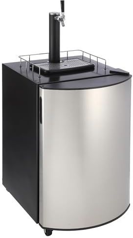 GarveeHome Beer Kegerator, Single Tap Draft Beer Dispenser Full Size Keg Refrigerator With Shelves, Stainless Steel, Drip Tray & Rail,32°F- 50°F Temperature Control Coller 128 L