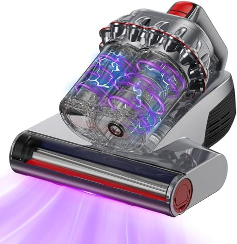 Rsaoty Mite Aspirateur anti-acariens avec lumière UV 237,5 nm, aspirateur anti-acariens 13 Kpa pour matelas 36000 tr/min, avec affichage LED intelligent, élimine 99,9 % d'allergènes, fonction