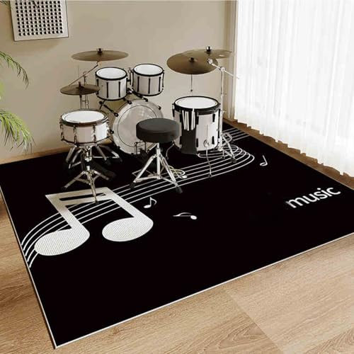120 x 80 cm Schlagzeugteppich rutschfest Drum Rug Schalldicht Matte Innen Außen Trommel Teppich Schallschutzmatte Elektronisches Jazz Schlagzeug Kit für Bass Snare Drum Schallschutz Akustik Teppich