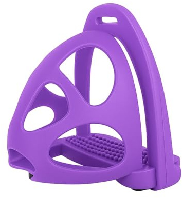 AK CagePro Lightweight Plastic Horse Stirrups – Durable Pair of Riding Stirrups with Safety Cage for Equestrian Training & Trail Riding AKRS-6045-01 (Purple, 4.75'')