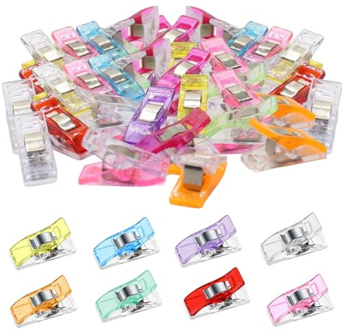 130 PCS Sewing Clips for Fabric – Durable Quilting Clips with Storage Box, Multi-Color Fabric Clips for Sewing, Crafting, Knitting, Crochet, Patchwork, DIY Projects