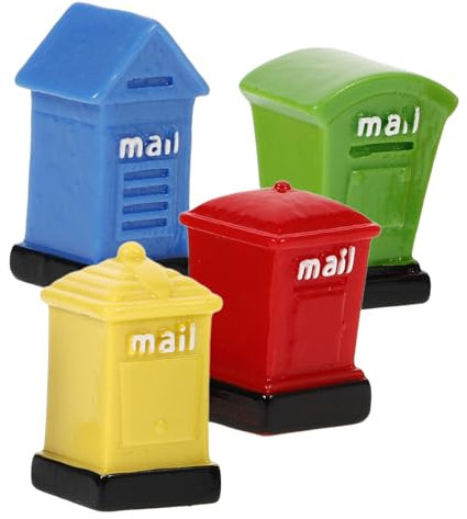 YARNOW 4pcs Miniature Mailbox Craft Doll House Accessories for Sand Table Decor Ornaments for Creative Home and Office Decoration