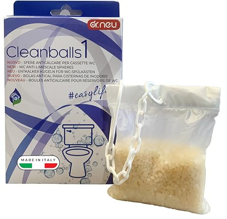 DR. NEU - Sfere Anticalcare per Cassetta WC Esterna e da Incasso Cleanballs, Previene Naturalmente Calcare e Incrostazioni, Facile Montaggio, Durata 6 Mesi - Pulizia Bagno Sicura per Fossa Biologica