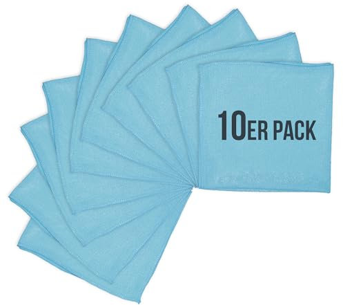 Wisch-Star 10x Mikrofasertücher 40x40 cm, in Blau, Reinigungstücher für Küche Auto Brille, Mikrofaser Putztücher Set Haushalt, Allzwecktücher für alle Oberflächen