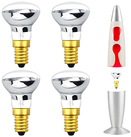 Klarlight E14 R39 25W Glühlampe Warmweiß SES Lavalampe Glühbirne 240V Kleine Edison Schraube Reflektor Lampenbirne Strahler Lampe 360°Abstrahlwinkel für Lava Lite Lampe (4er)