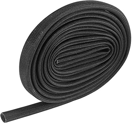 X AUTOHAUX 10ft - 8MM 3/16 Fiberglass Heat Wire Shield Sleeve Heat High Temp Shield Adjustable Black for Car Wire Protection