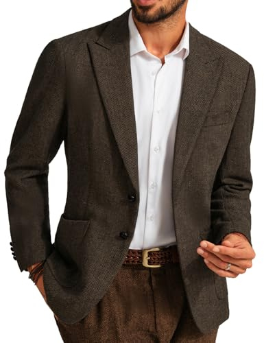 PJ PAUL JONES Sakko Chaqueta de traje para hombre de corte regular de lana Tweed British Blazer moderna para hombre