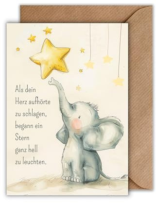 WBdesignz Sternenkind-Karte mit einem Umschlag - Liebevolle Trauerkarte mit einem Spruch Kondolenzkarte Baby Beileidskarte Kindstod Verlust Kind Fehlgeburt Beileid Trauerfall (DIN A6)