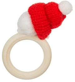 Namzi Christmas Decorative Napkin Buckle Christmas Table Decorative Napkin Ring Knitted Woolen Christmas Decorative Napkin Ring -6 Pieces (B)