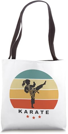 KARATE Girls Retro Sunset Design Kids Karate Tote Bag