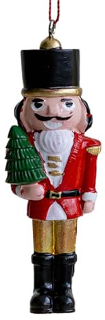 Beimus Tradizionale ornamento natalizio in noce cracker soldato appeso figura per decorazioni natalizie albero di Natale appeso ciondolo