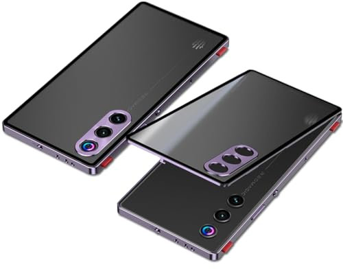 QUIETIP Case Compatible with Red Magic 10 Air with Screen Protector,Metal Frame + PC Frosted Surface Back Cover,Purple