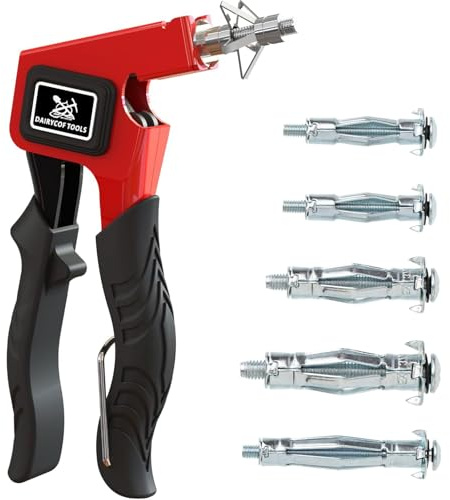 DAIRYCOF Montage Set Hohlraumbefestigung, vorsortiertes Hohlraumdübelset, praktische Befestigungs-Lösung mit 40 Dübeln, Schrauben & Montagezange(Rot,M6&M8-Montage Set)