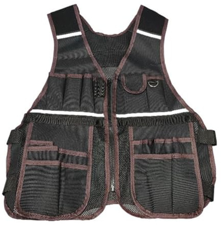 MoSundi Gilet à outils pour électriciens et charpentiers avec plusieurs poches, épaules et taille réglables, fabriqué en tissu Oxford 600D