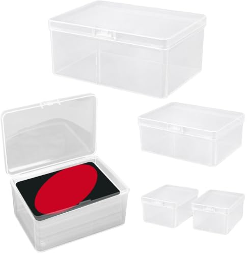 Ceriselle Förvaringslåda för kort, kortfodral, set med 4 plastlådor för kortspel, genomskinlig organisator med hög kapacitet (utan kort)