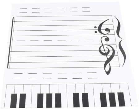 OVAQUIXI Pizarra Magnética de Borrado en Seco de Doble Cara, Tablero de Lectura de Notas Resistente de 4 Mm de Grosor con 70 Imanes para Lecciones de Música, Profesor de Piano, Enseñanza