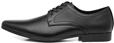 Beckett Basil Mens Black Flat Lace Up Shoe - Size 5 UK - Black