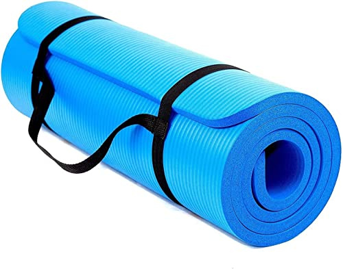 TechFit Fitness Tappetino Yoga Professionale - Ideale per Palestra in Casa, Esercizi del Pavimento, Campeggio, Stretching, Pilates 10 mm, Blue