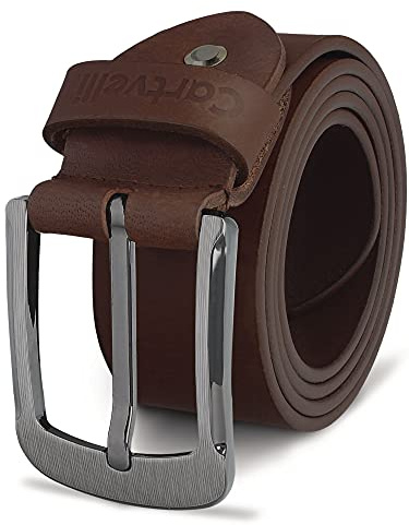 Cartvelli Premium cintura in pelle vintage uomo 40mm Made in Germany con confezione regalo - cinta marrone in vera pelle 100 cm con chiusura in argento - cinture nera uomini per jeans chinos B20b-95