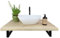 Natural Goods Berlin Waschtischplatte Eiche Aufsatz-Waschbecken Baumkante Echtholzbohle Naturkante Massivholz Design Waschtisch schwebend Wandmontage Badezimmer Holzplatte (Eiche, 100 x 50cm)