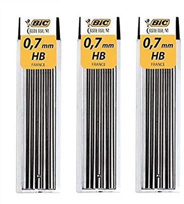 BIC 3 Packungen mit 12 Minen für Druckbleistifte Criterium, 0,7 mm, HB