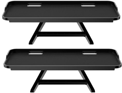 JXMTSPW TV Top Shelf Screen Adjustable Monitor Top Shelf Storage Bracket Tray Mount Computer Bracket for Cellphone Stand, Media Boxes, Game Console, Router, Speakers (Black-2pcs)