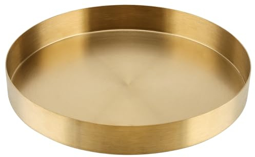 NAMYEUT 22 cm dekoration rund bricka guld smycke te bricka rund guld makeup guld bricka dekorativ Nordic in lykta förvaringsskiva kosmetisk för ljus, smycken, smink, teset