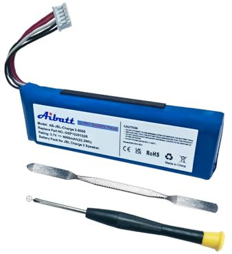 Aibatt 6000mAh Ersatzakku für JBL Charge 2 Plus,Charge 2+ Version 1 Lautsprecher, Ersatz für JBL GSP1029102 Akku, MLP912995-2P Batterie.(3.7V/Li-Polymer)
