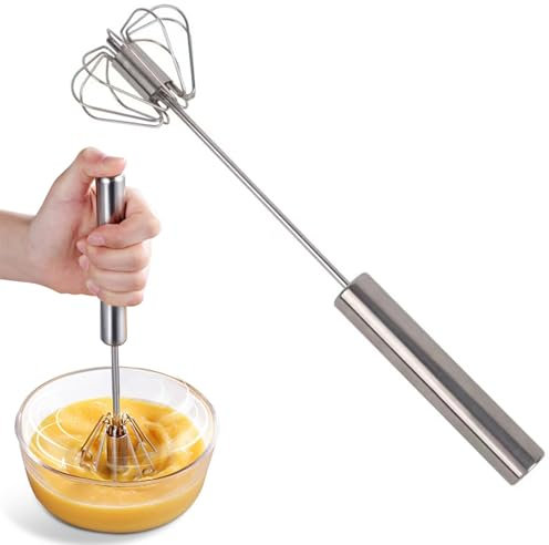Fine jade2 Schneebesen Edelstahl manueller Rührbesen Halbautomatischer Schneebesen für mischen, Eier, Soßen, Schaumschläger, Handrührer