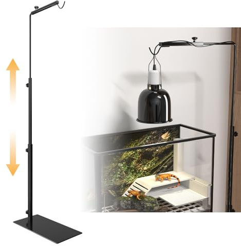 HeatingLux Reptile Heat Lamp Stand,Adjustable 16-37 Inch Reptile Heat Lamp Holder Stand, Fish Aquarium Stand, Heat Lamp Holder Hanger, Reptile Tank Accessories