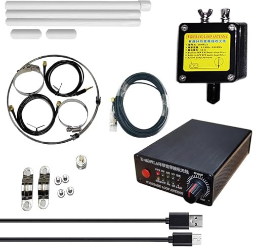 AURSINC K-480WLA Portable Shortwave Radio Active Loop Antenna 0.5MHz-500MHz Full Band Radio Antenna LW/MW/SW/FM/VHF/HF/Air 30dBi Built-in Filter with 1800mAh Battery (6 Meters)