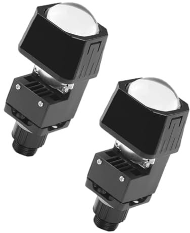 Fangxuee Lente Bi-Led de Matriz de 1,5 Pulgadas de Luz Alta y Baja para Proyector de Faros LED de Motocicleta para Automóvil, 6000 K, Universal, H4, H7, 9005, 9006