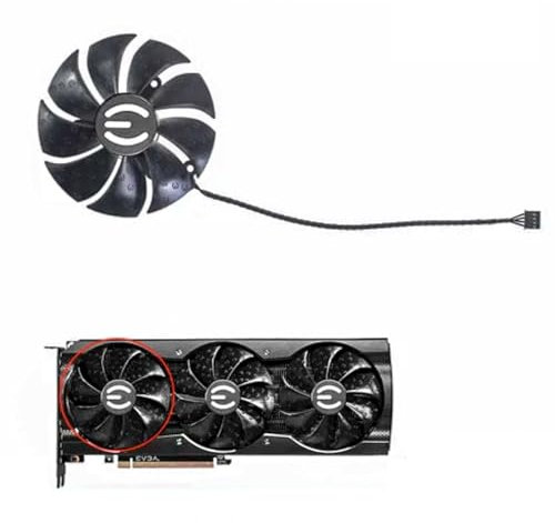 EVGA RTX 3070 3080 3090 XC3 ULTRA GAMING Replacement Fan (15mm depth) for EVGA Graphics Cards, Air Cooling, 12V, 4-Pin Graphics Card Cooler, VGA Card Replacement GPU Fan (Fan A (Black Connector))