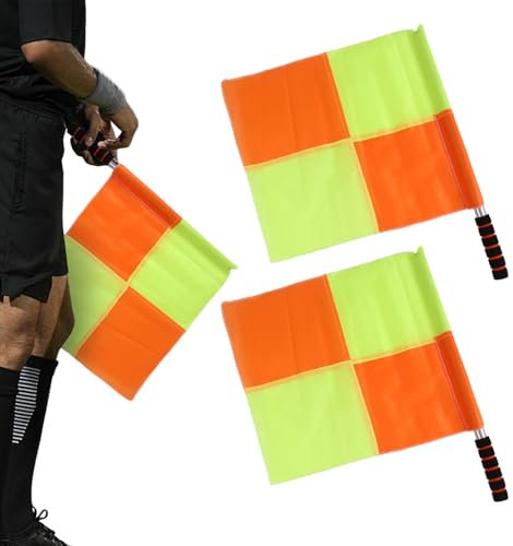 Fußball Schiedsrichter-Flaggen | 2er Set Linienrichter Fahnen,Hochsichtbare Reißfeste Platzausrüstung Für Outdoor-Spiele Schulwettbewerbe Und Ligen
