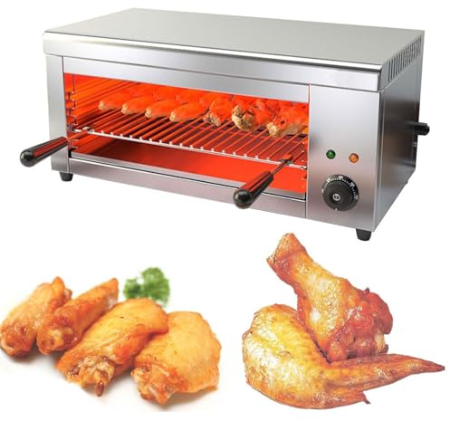 2000W Electric Cheese Melter Grill, Commercial Salamander Broiler, Indoor Beef & Chicken Grill, Stainless Steel Steak Cooker, 50–300°C for Home & Restaurant Use