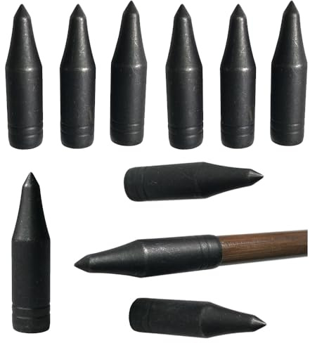 PYMUST 30pcs tirant des Pointes de flèches 70/75/80grain pour od 8mm Arbre en Bambou ou flèche en Bois à tête Large tir à l'arc Chasse Pointes cibles (black003)
