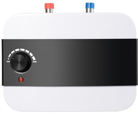 awolsrgiop Chauffe-eau Électrique Instantané 6L, 1500W 220 V Mini Chauffe-eau Instantané avec Régulation Température 30-65°C, pour Lavabo de Cuisine ou Salle de Bain, Montage Mural/Facile