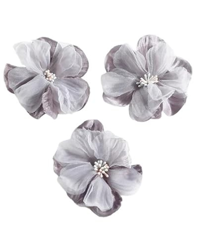 Chiffongblomma set med 5 eller 10 huvuden mjuka chiffongblommor för brudklänning, sömnad, hårnål, tillbehör dekoration för handarbete, hantverk (2,10 st)