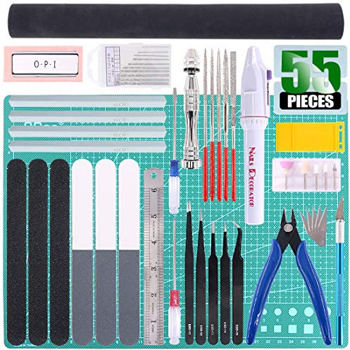Keadic 55 Modellbauwerkzeug,Modellbau Werkzeug Set,Bastelwerkzeug, Werkzeuge Kraft Handwerk,Gundam Modeler Grundwerkzeuge Hobby Werkzeug Sets, Basic Tools für Auto Modell Bausatz DIY Reparatur